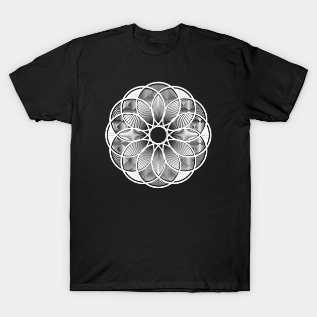 Trippy Mandala White T-Shirt by MellowGroove